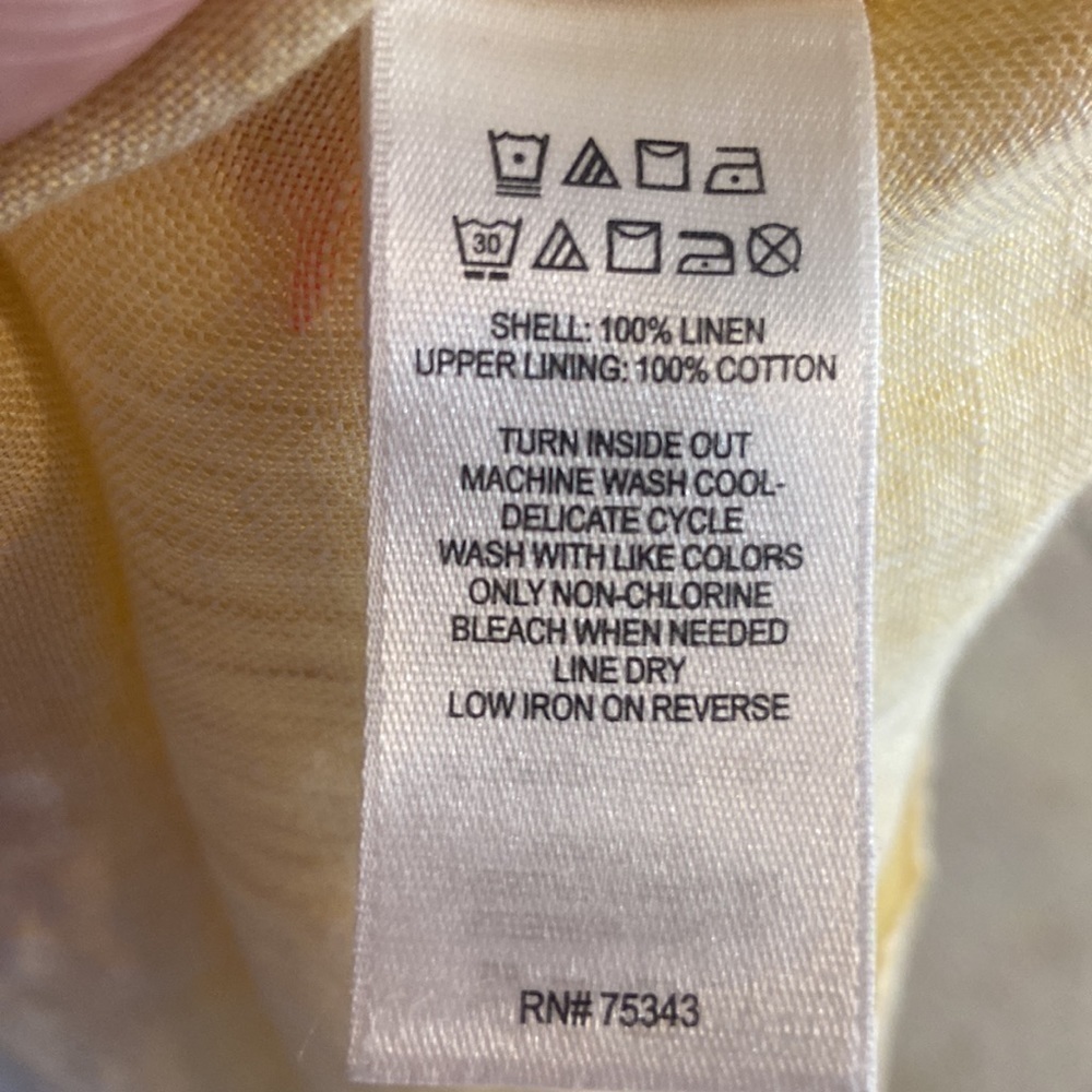 Cynthia Rowley 100% Linen 3 Colored Dress with Pockets - Picture 8 of 8